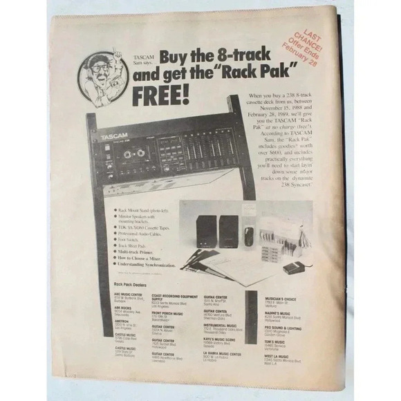 Vtg BAM LA's Music Magazine - February 10, 1989 Issue #301 Lou Reed - Picture 4 of 4